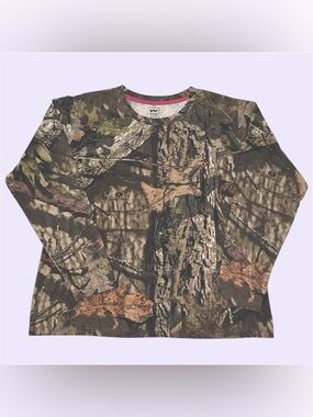 Y2K Walls Mossy Oak Real Tree Boxy Oversized Faded Long Sleeve Shirt Camo XL